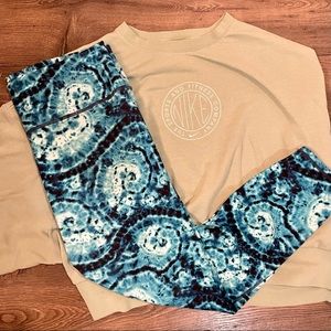 Tie dye Fabletics Leggings Blue XXL
